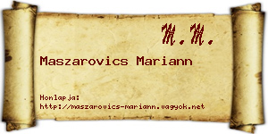 Maszarovics Mariann névjegykártya